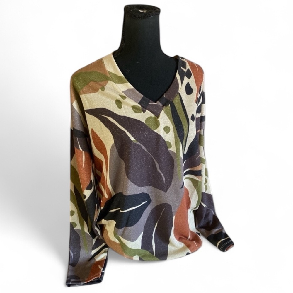 Floral Ashley Shimmering Safari Set Women’s Size XL NWT Long Sleeves Long Pants - Picture 5 of 12